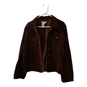 A.M.I. Brown Corduroy Jacket blazer button down two pockets size L grande